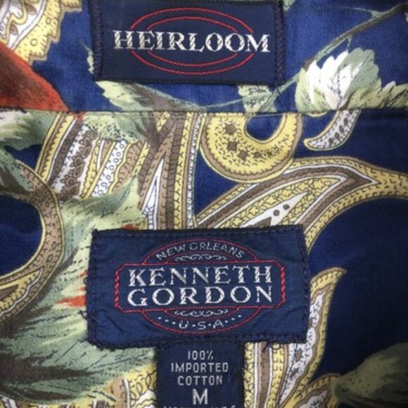 Kenneth Gordon Mens Size M Short Sleeve Button Up Shirt Floral Paisley Print USA - Picture 2 of 8